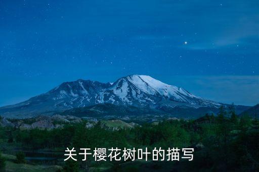 樱叶，樱花的叶子形状特点