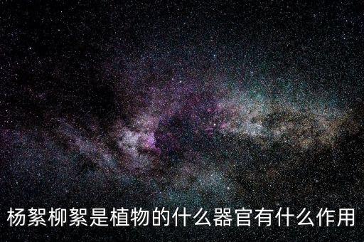 杨絮柳絮是植物的什么器官有什么作用