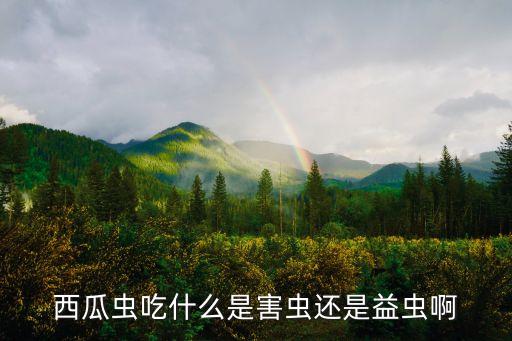 西瓜虫吃什么是害虫还是益虫啊