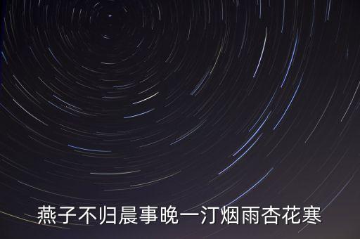 燕子不归晨事晚一汀烟雨杏花寒