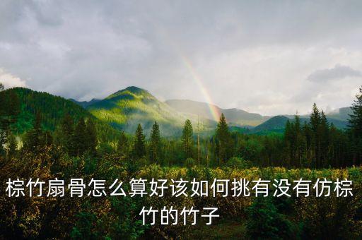 棕竹扇骨怎么算好该如何挑有没有仿棕竹的竹子
