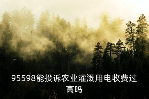 95598能投诉农业灌溉用电收费过高吗