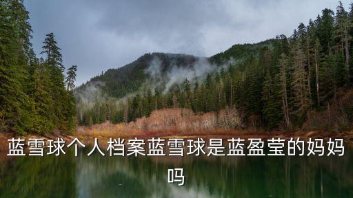 蓝雪球，蓝雪球个人档案蓝雪球是蓝盈莹的妈妈吗