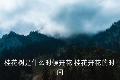 桂花花期，桂花什么时候开