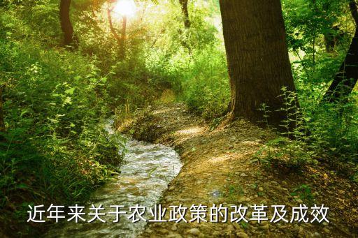 近年来关于农业政策的改革及成效