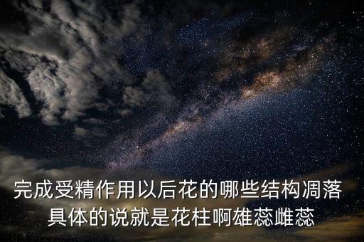 花柱图片，完成受精作用以后花的哪些结构凋落 具体的说就是花柱啊雄蕊雌蕊