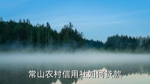 常山农村信用社如何贷款