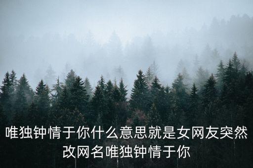 唯独钟情于你什么意思就是女网友突然改网名唯独钟情于你