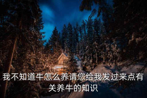 养殖牛，养殖牛的方法及种牛的购买