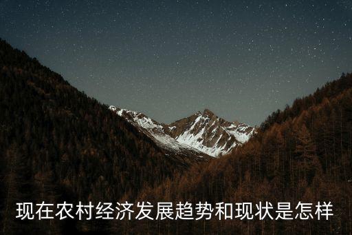 现在农村经济发展趋势和现状是怎样