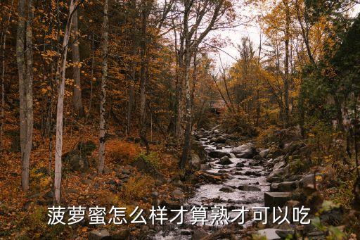 菠萝蜜怎么样才算熟才可以吃