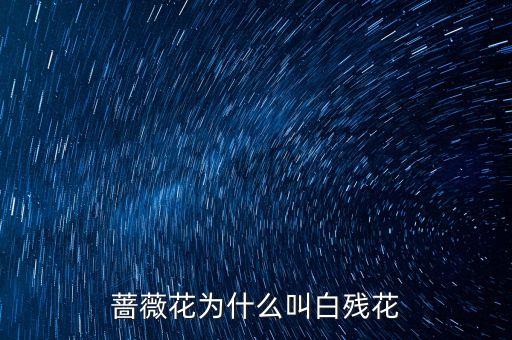 蔷薇花为什么叫白残花