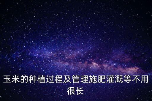 玉米的种植过程及管理施肥灌溉等不用很长