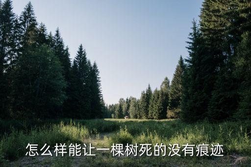 教你无痕迹把大树弄死，有什么方法可以快速的不留痕迹的把树弄死