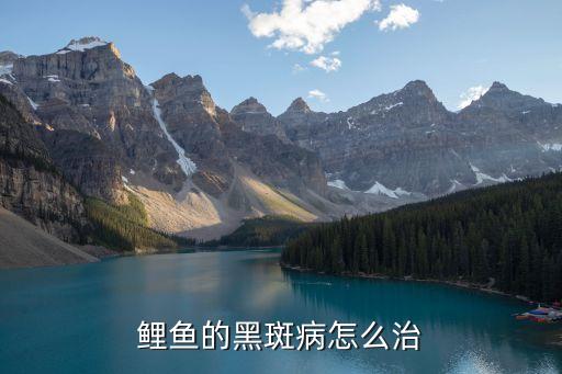 鲤鱼的黑斑病怎么治