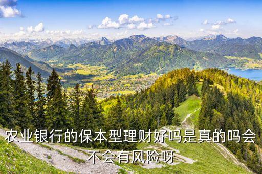 农业银行的保本型理财好吗是真的吗会不会有风险呀