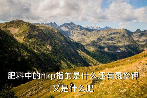 肥料中的nkp指的是什么还有氮怜钾又是什么肥