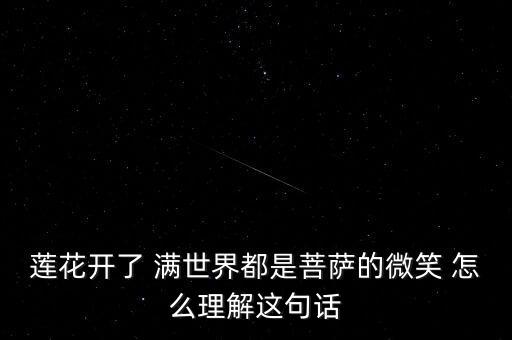 莲花开了 满世界都是菩萨的微笑 怎么理解这句话