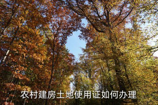 农村建房土地使用证如何办理