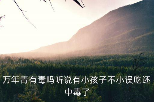 万年青有毒吗听说有小孩子不小误吃还中毒了