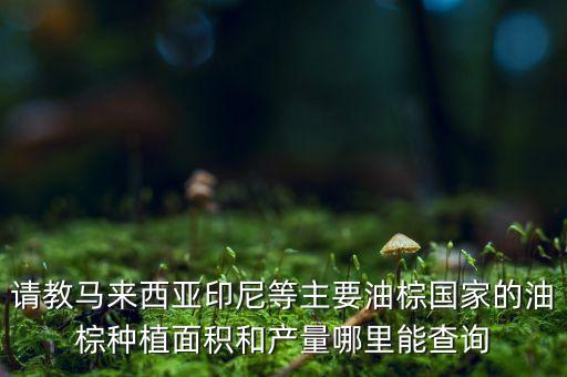 请教马来西亚印尼等主要油棕国家的油棕种植面积和产量哪里能查询
