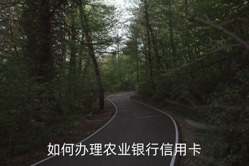 如何办理农业银行信用卡