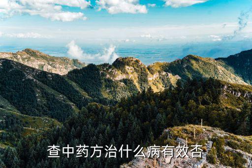 查中药方治什么病有效否