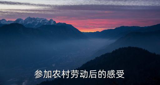 参加农业工作感想怎么写，参加农村劳动后的感受