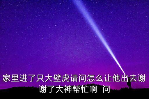 家里进了只大壁虎请问怎么让他出去谢谢了大神帮忙啊  问