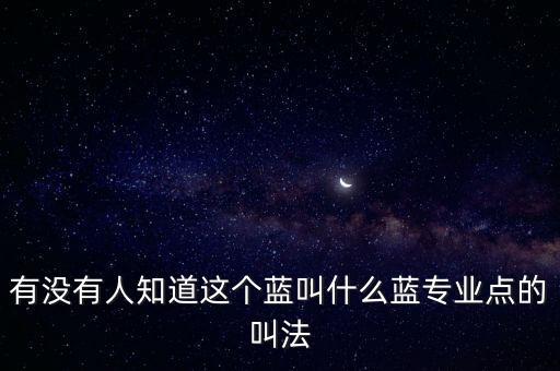 有没有人知道这个蓝叫什么蓝专业点的叫法