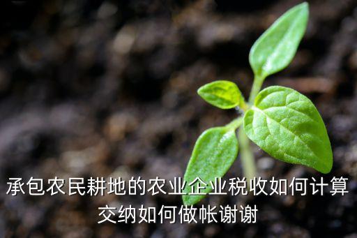 承包农民耕地的农业企业税收如何计算交纳如何做帐谢谢