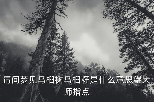 请问梦见乌桕树乌桕籽是什么意思望大师指点