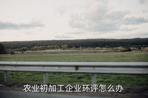 农业初加工企业环评怎么办