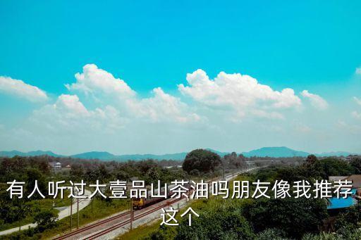 有人听过大壹品山茶油吗朋友像我推荐这个
