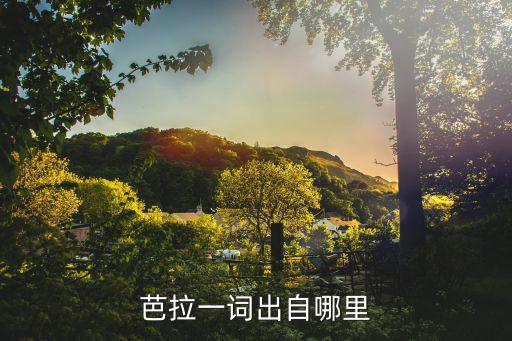 芭拉，芭拉一词出自哪里