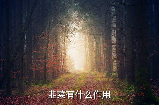 韭菜有什么作用