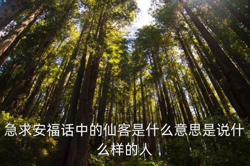 急求安福话中的仙客是什么意思是说什么样的人