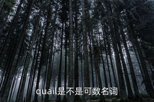 quail是不是可数名词