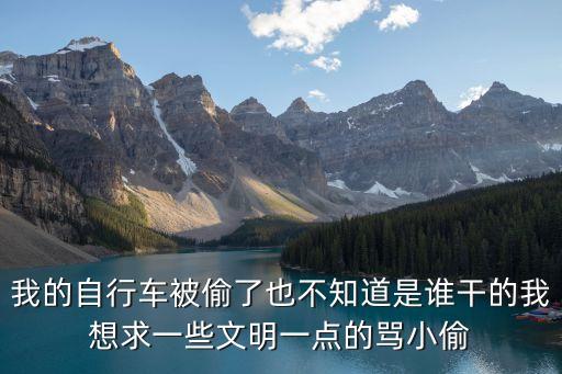 我的自行车被偷了也不知道是谁干的我想求一些文明一点的骂小偷