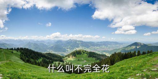 什么叫不完全花