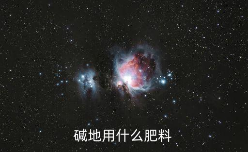 碱地用什么肥料