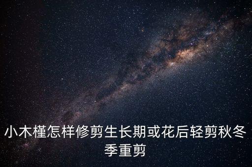 小木槿怎样修剪生长期或花后轻剪秋冬季重剪