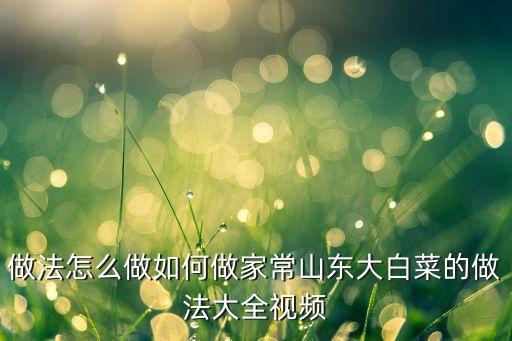 做法怎么做如何做家常山东大白菜的做法大全视频