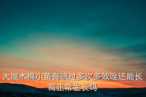 大腹木棉小苗有喷过多次多效唑还能长高正常生长吗
