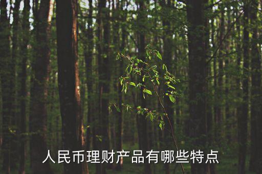 人民币理财产品有哪些特点