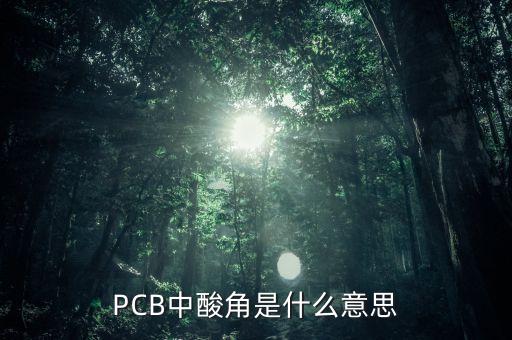 PCB中酸角是什么意思