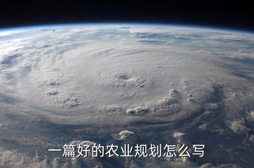 一篇好的农业规划怎么写