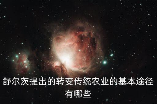 传统农业模式怎么改革，舒尔茨提出的转变传统农业的基本途径有哪些