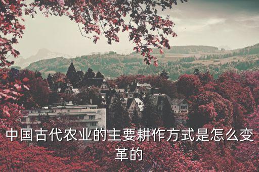 中国古代农业的主要耕作方式是怎么变革的