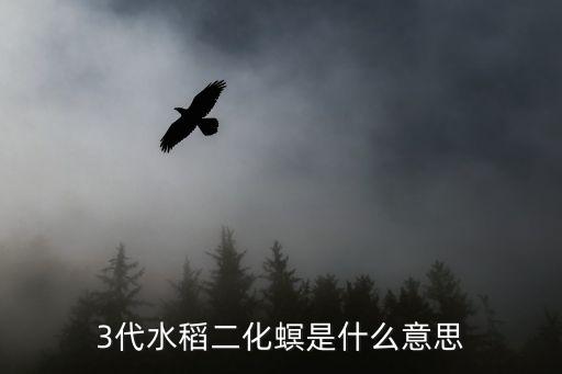 二化螟，3代二化螟是什么意思